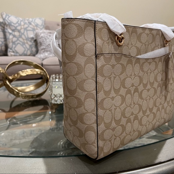 Coach Marlie Tote In Signature Canvas Bag - Picture 9 of 13